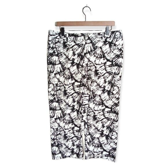 Madison High Waist Patterned Crop Straight Leg Pants Size 14 - Picture 1 of 7